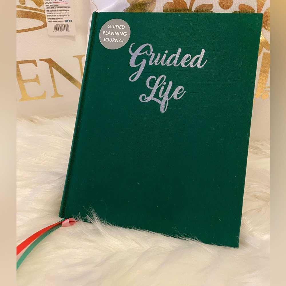BN- C. R. Gibson Green Guided Life Planning Journal Cloth Bound Notebook